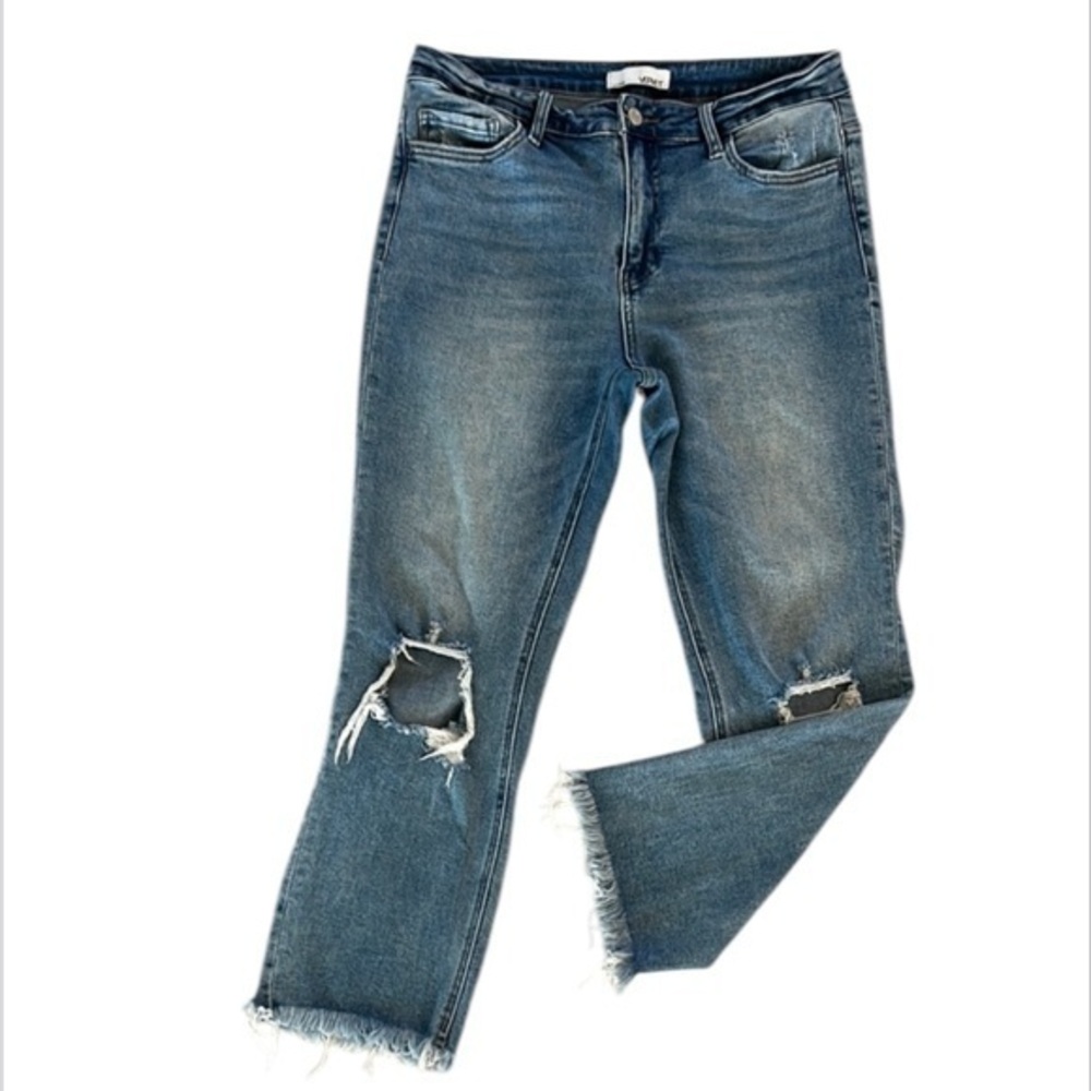 VERVET Hampton Light Ripped High Rise crop jeans size 30